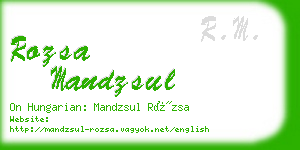 rozsa mandzsul business card